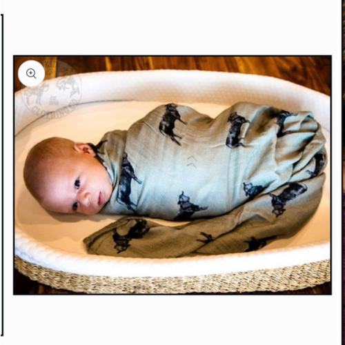 Olive Angus Bamboo Muslin Swaddle – Cowkid Clothing Company