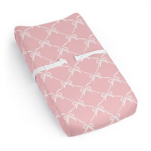 Sweet Jojo Designs Baby Girl Changing Pad Sheet Ballerina and Ballet Bows Pink and White