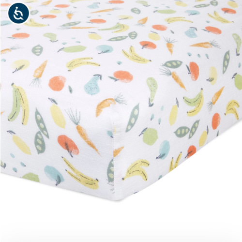 Avocado Print Muslin Crib Sheet | aden + anais