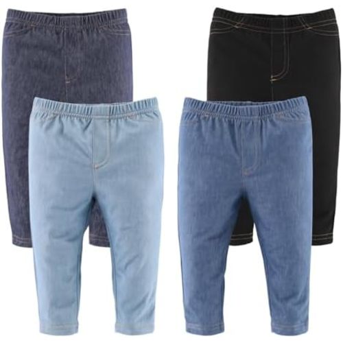 The Peanutshell Baby Boys or Girls Jeggings Set - Soft Stretchy Pants Boy & Girl Leggings, Infant and Toddler Clothes - Denim