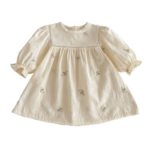 Spring - Summer Baby Toddler Long - Sleeve Princess Dress with Exquisite Lace Collar and Embroidery - Cute and Stylish Outfit