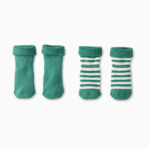 Hanna Andersson 2-pk Baby Socks - Soft Sage, 0-6 Months