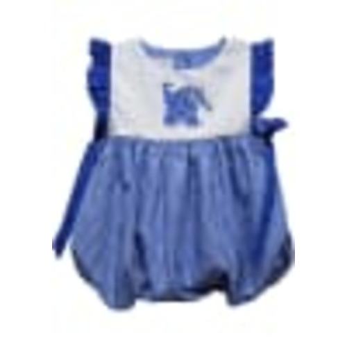 Vive La Fete Memphis Tigers Baby Girls ROYAL Gingham Bubble Short Sleeve Dress - 824058924