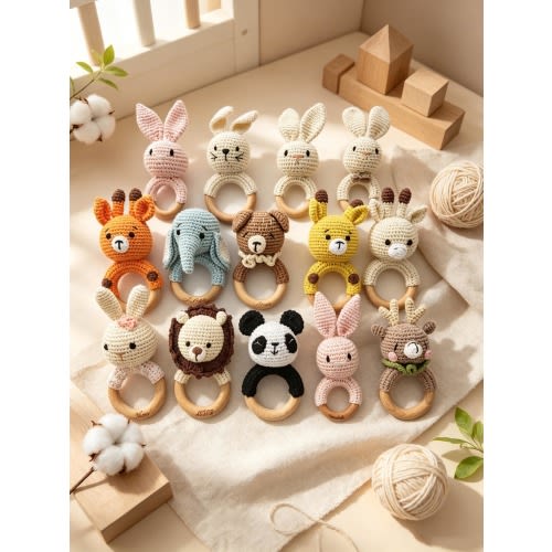 Baby Rattles With Customizable Names And Adorable Animal Designs, A Perfect Gift For New Mothers And After Your Baby's Birth