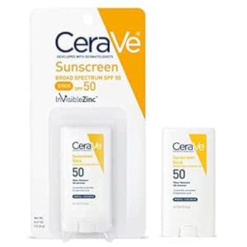 Amazon.com: CeraVe Mineral Sunscreen Stick for Kids & Adults | 100% Sunscreen, Zinc Oxide Titanium Dioxide with Hyaluronic Acid and Ceramides Broad Spectrum SPF 50 Fragrance Free 0.47 Ounce : Beauty & Personal Care