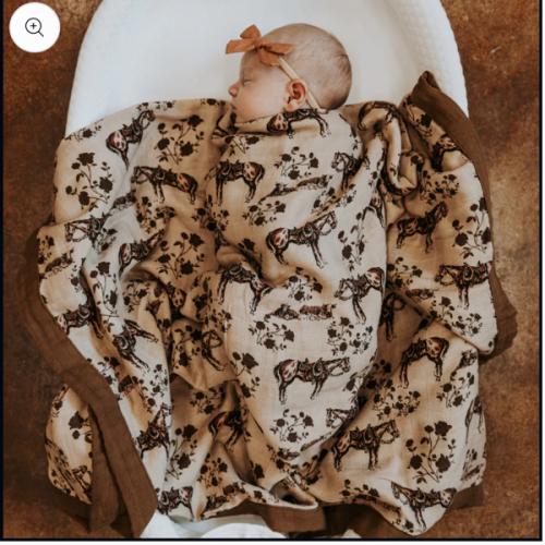 Prairie Rose Bamboo Muslin Blanket – Cowkid Clothing Company
