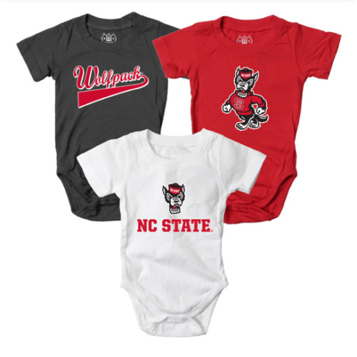 NC State Wolfpack Infant Short Sleeve Onesie 3 Pack – Red and White Shop