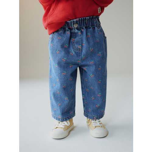Cherry Print Wide Leg Jeans (3mths-7yrs)