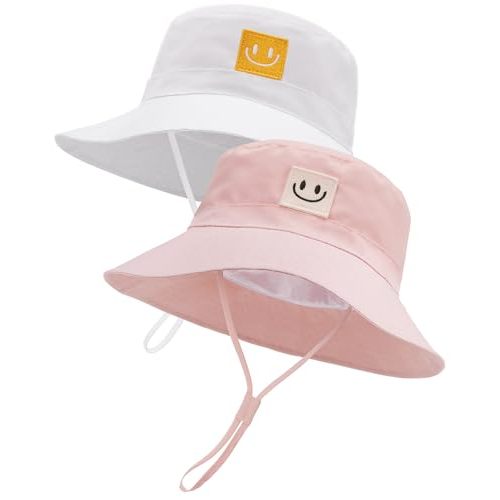 FURTALK Baby Sun Hat Smile Face Toddler Boys Girls Bucket Hat 0-5 Years Kids UPF 50+ Sun Protection Summer Hats