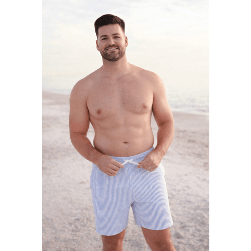 Men's Swim Trunks | Seersucker Blue