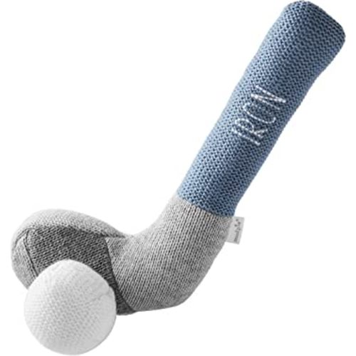 Mud Pie Children's Goft Knit Rattle, Blue Iron Club
