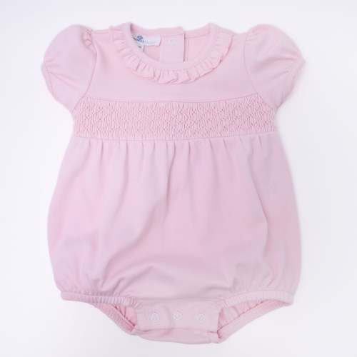 Essentials Solid Smocked Bubble - Pink – Magnolia Baby