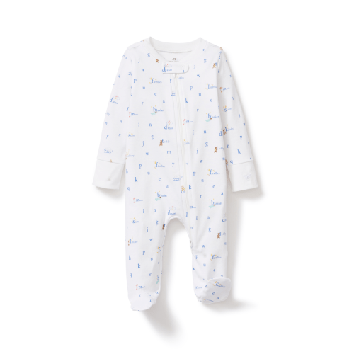Baby's Pima Romper in Letters and Lullabies