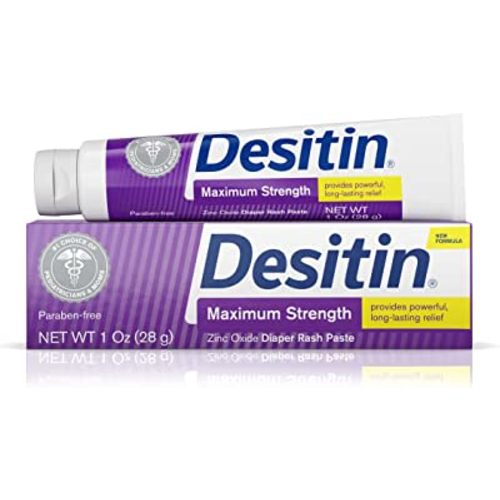 Desitin Maximum Strength Baby Diaper Rash Cream with 40% Zinc Oxide, Travel Size, 1 oz (Pack of 6)