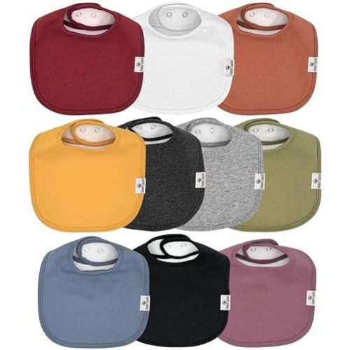 DiaperSquad's 100% Organic Cotton Baby Drool Bibs, Super Absorbent & Adjustable Baby Bibs for Drooling and Teething