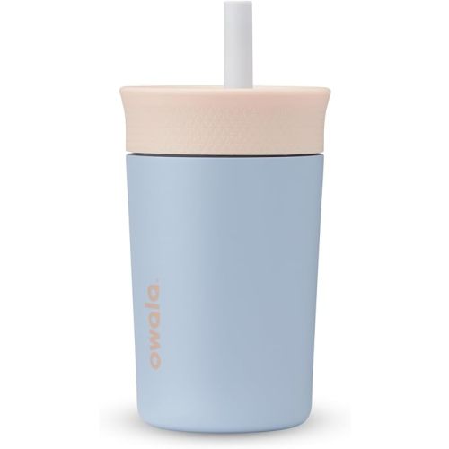 Amazon.com: Owala Kids Insulation Stainless Steel Tumbler with Spill Resistant Flexible Straw, Easy to Clean, Kids Water Bottle, Great for Travel, Dishwasher Safe, 12 Oz, Tan and Blue (Seas the Day) : Clothing, Shoes & Jewelry