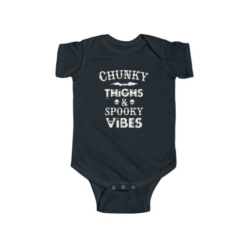 Chunky Thighs and Spooky Vibes | Goth Baby Clothes | Gothic Baby Bodysuit