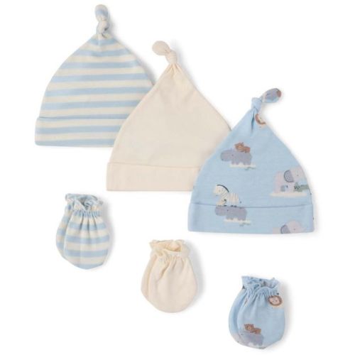 The Children's Place Baby Boys Animal Hat And Mittens 6-Piece Set Blue 0-6 M