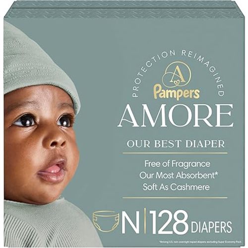 Pampers Amore, Size 0 (up to 10 lbs), 128 Count, Our Best Diaper