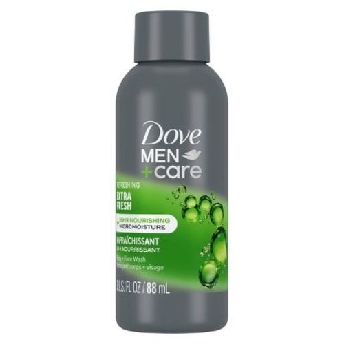 Dove Men+Care Mini Body and Face Wash - Extra Fresh - Travel Size - 3 fl oz: Hypoallergenic, Paraben-Free