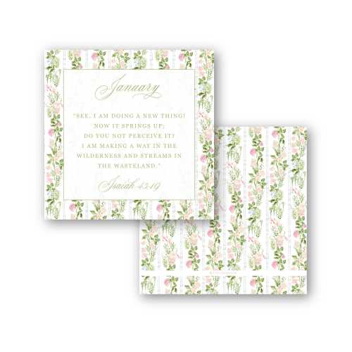 2026 Monthly Scripture Card Set | Classic Various Watercolor Design | 12 Months of Encouragement