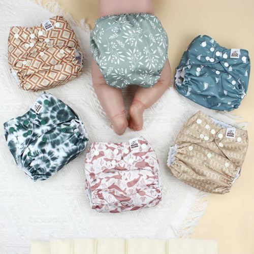 Mama Koala POCKET DIAPER 3.0 WITH INSERTS - 6 PACK(Calm Spring)