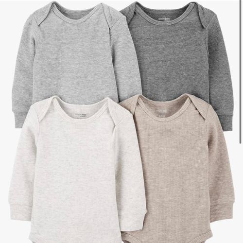Simple Joys by Carter's Baby 4-pack Soft Thermal Long Sleeve Bodysuits