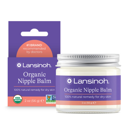 Lansinoh Organic Nipple Balm for Breastfeeding and Dry Skin, 2 Ounce Jar HSA/FSA Eligible