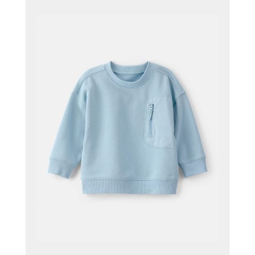 Baby Boy French Terry Zipper Pullover Sweatshirt - Blue | Carter's