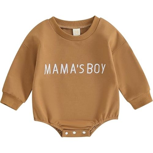 VISGOGO Newborn Infant Baby Boy Oversized Romper Sweater Bodysuits Coming Home Outfit Neutral Clothes