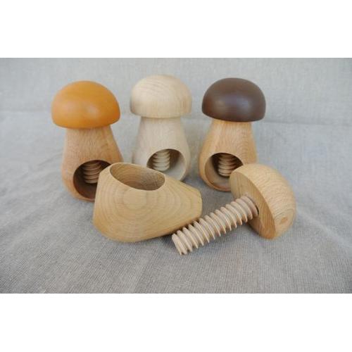 Wood mushroom with screw. Learning toy for toddlers. Developing toy for toddlers. Montessori toy. Waldorf toy. Organic wooden toy
        , 
                    Beeswax