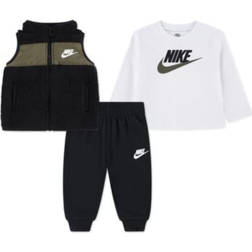 Sportswear Club Long Sleeve T-Shirt, Fleece Vest & Joggers Set, 12M