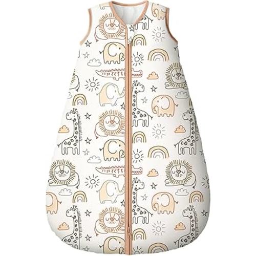 Yoofoss Baby Sleep Sack 6-12 Months, TOG 2.5 Baby Wearable Blanket with 2-Way Zipper, 100% Organic Cotton Fabric Winter Newborn Sleeping sack, Warm Soft Comfy(Medium)