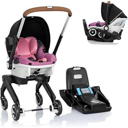 Evenflo Gold Shyft DualRide with Carryall Storage Infant Car Seat and Stroller Combo (Opal Pink)
