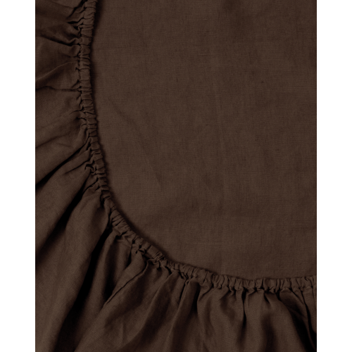 Chocolate Linen Bassinet Sheet