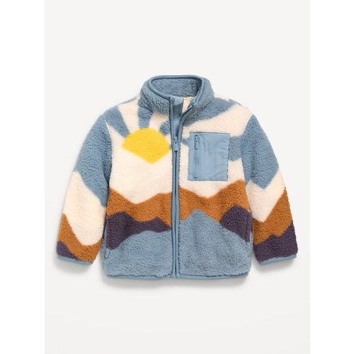 Oversized Printed Sherpa Zip-Pocket Jacket for Toddler Boys | Old Navy