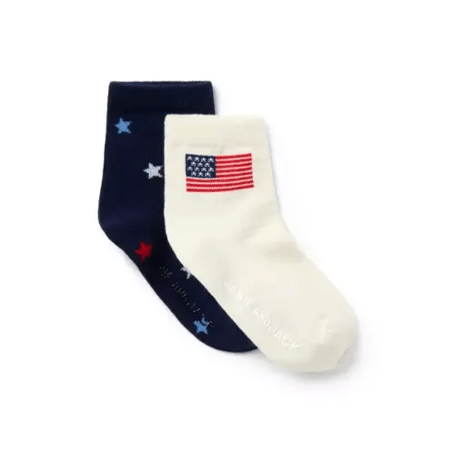 Baby Merchant Marine Stars And White Flag Baby Stars And Flag Sock 2-Pack by Janie and Jack