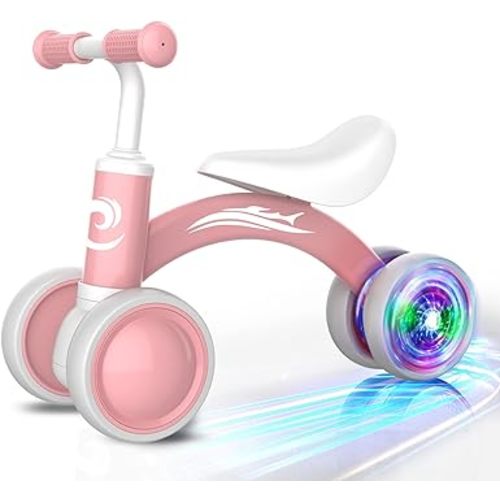 Colorful Lighting Baby Balance Bike Toys for 1 Year Old Girl Gifts, 10-36 Month Toddler Balance Bike, No Pedal 4 Silence Wheels & Soft Seat Pre-School First Riding on Toys, 1st Birthday Gifts.