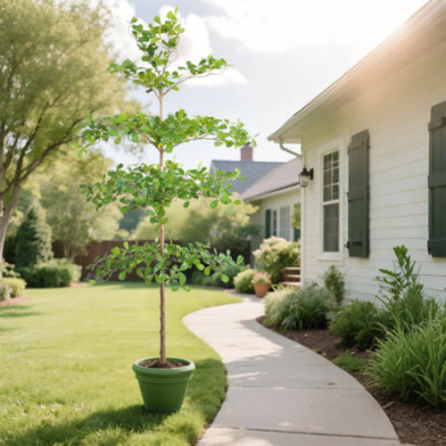 Artificial Real Touch Pine Tree in Black Plastic Pot, | Wayfair CA
