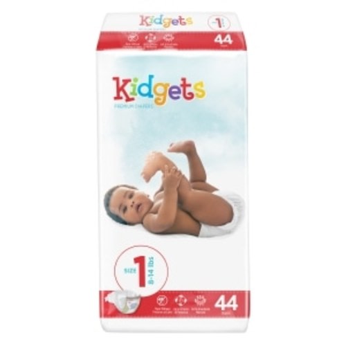 Kidgets Size 1 Premium Diapers, 44-ct.