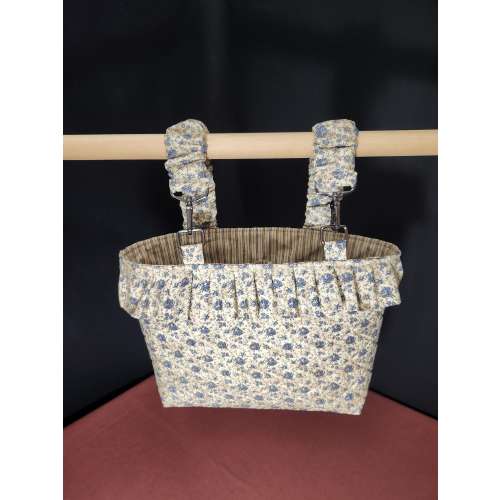 Floral Stroller Caddy - Quilted Cotton Pram Organizer