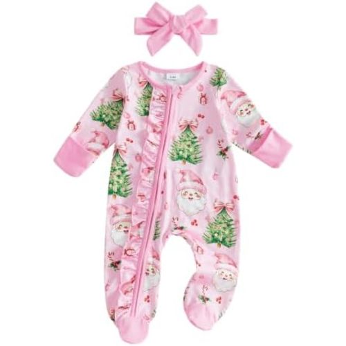 Kuriozud Newborn Baby Girl Clothes Footie Romper Infant Sleeper Outfit