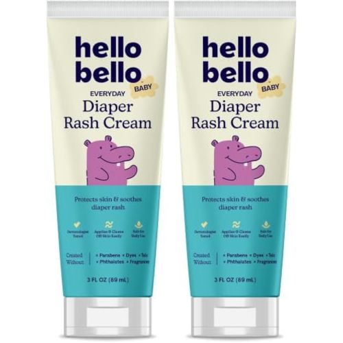 Hello Bello Everyday Diaper Rash Cream, 3oz (Pack of 2)
