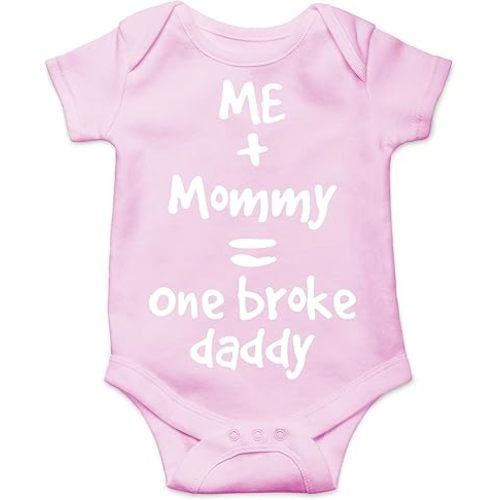 AW Fashions Me + Mommy = One Broke Daddy Baby Bodysuit Cute Newborn Outfit Infant Girl Clothes Boy Romper