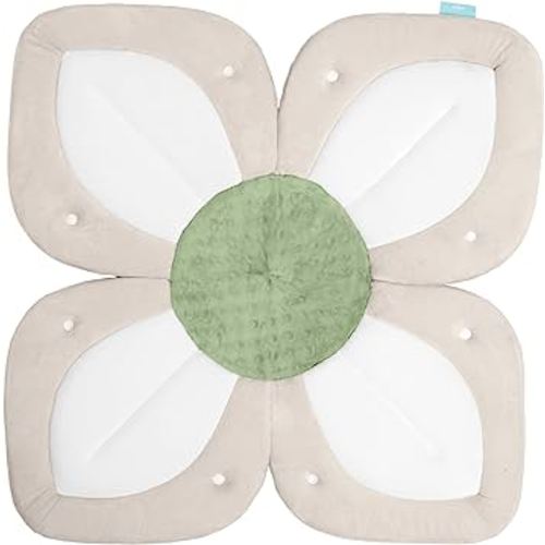 Blooming Bath Baby Bath Seat - Baby Tubs for Newborn Infants to Toddler 0 to 6 Months and Up - Baby Essentials Must Haves - The Original Washer-Safe Flower Seat (Lotus, White/Olive)