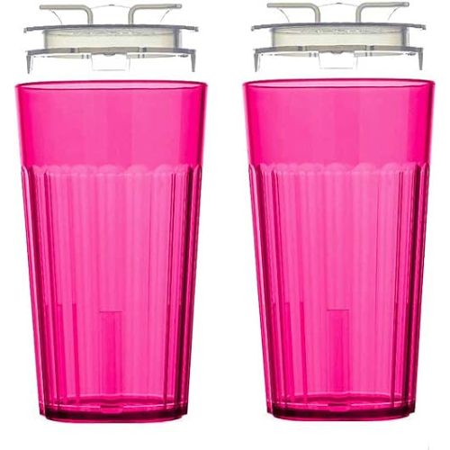 Reflo Smart Cup (Red 2-Pack) Open Training Cup, Toddler Cup, No Suction 6oz, 360 Control-Flow, USA MADE Premium High-Impact Plastic
