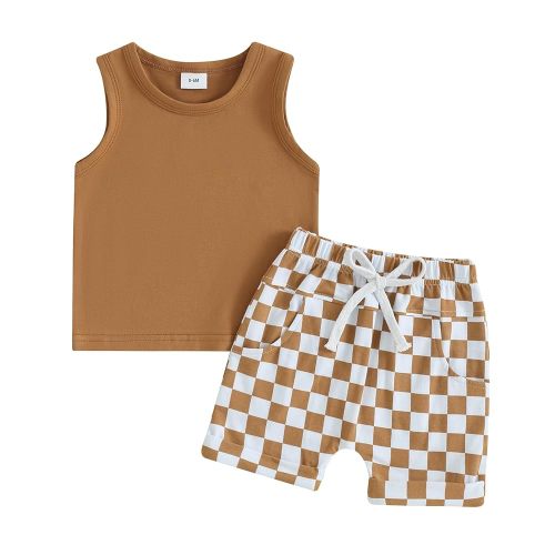 6-12 months Summer Toddler Baby Boy Girl Clothes Set Unisex Waffle Outfits Solid Short Sleeve Pocket Tops Shorts 2PCS