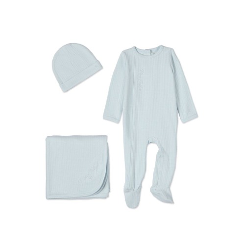 3 Piece Baby Cotton Rich Pointelle Footie Set