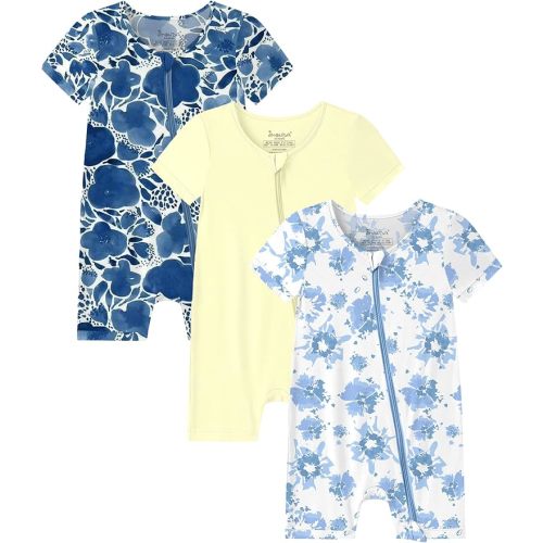 Jimonda Unisex Bamboo Baby Short Romper 3-Pack