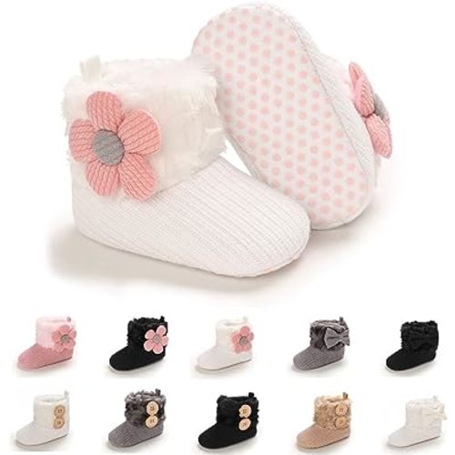 COSANKIM Newborn Baby Girls Boys Boots Soft Anti-Slip Sole Warm Winter Snow Booties Toddler Infant Prewalker Shoes
